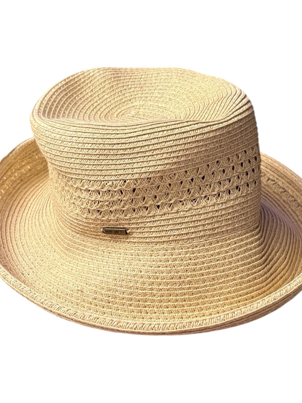 Nine West Woven Straw Sun Hat in Natural Beige